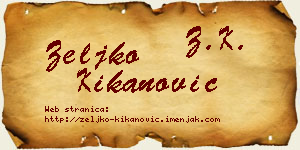 Željko Kikanović vizit kartica